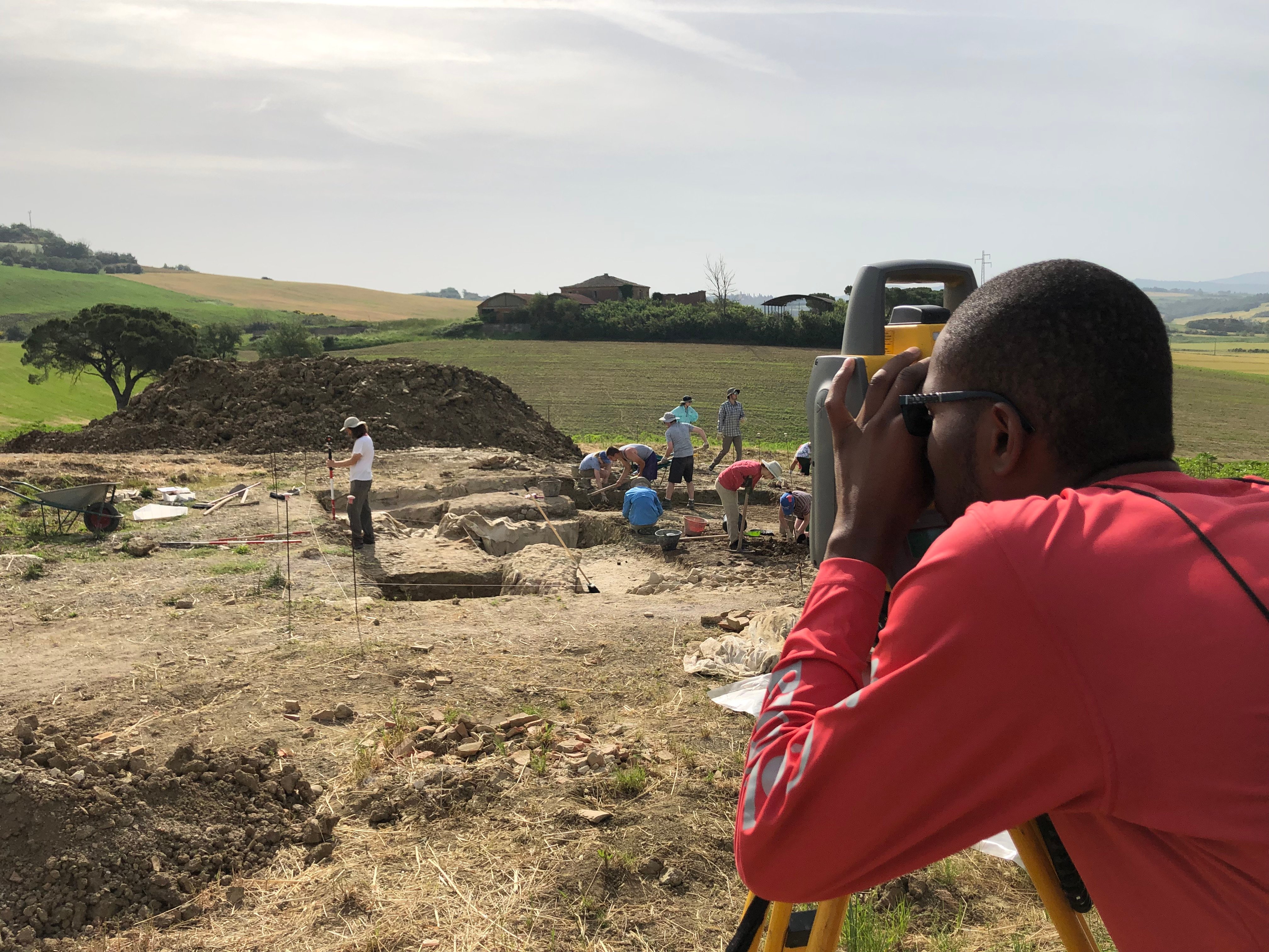 Student on an archaeology dig